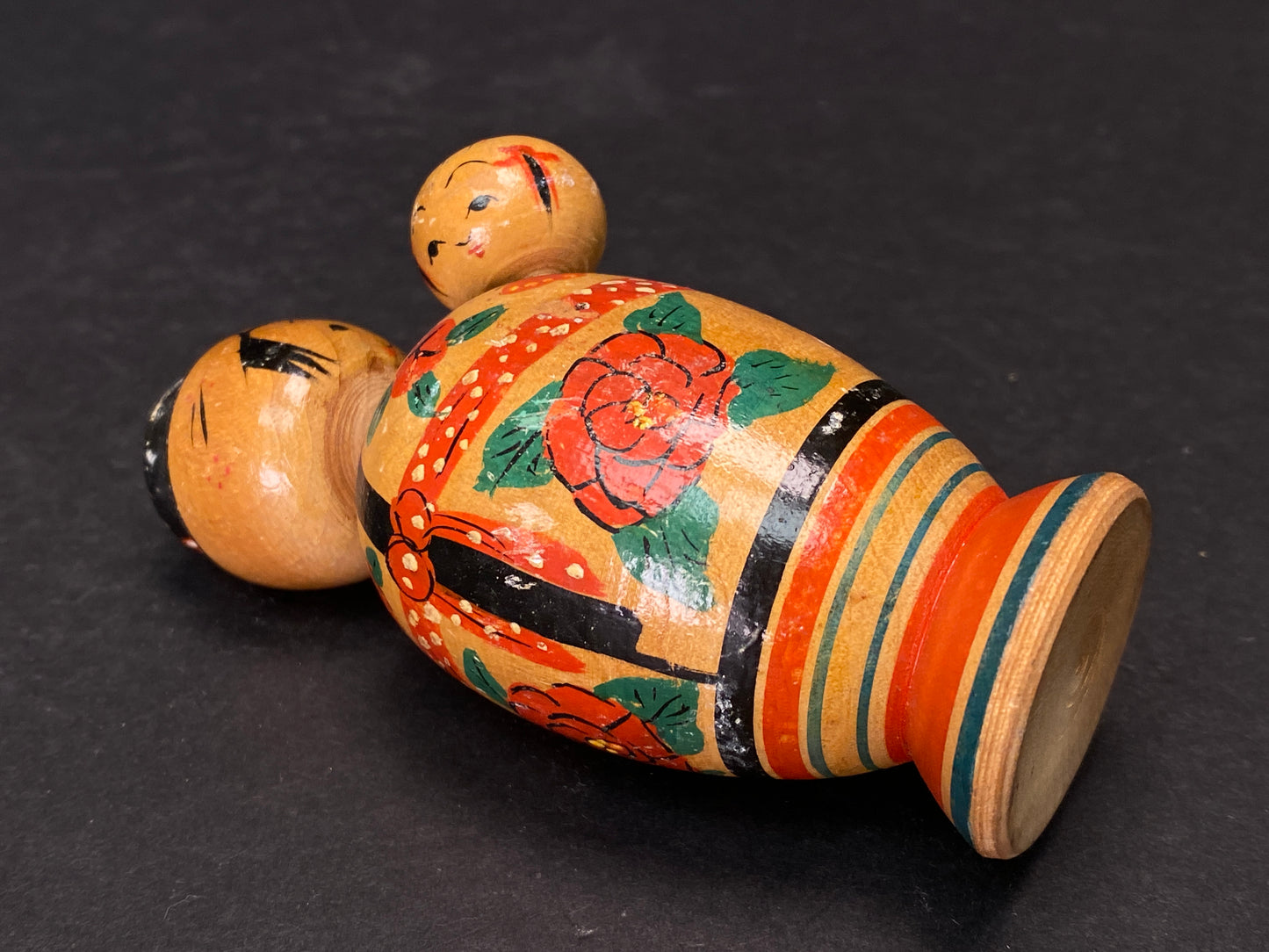 Japanese Kokeshi Dolls, Kimono 5 design dolls, Made in Japan, Small Size Wooden doll Vintage
