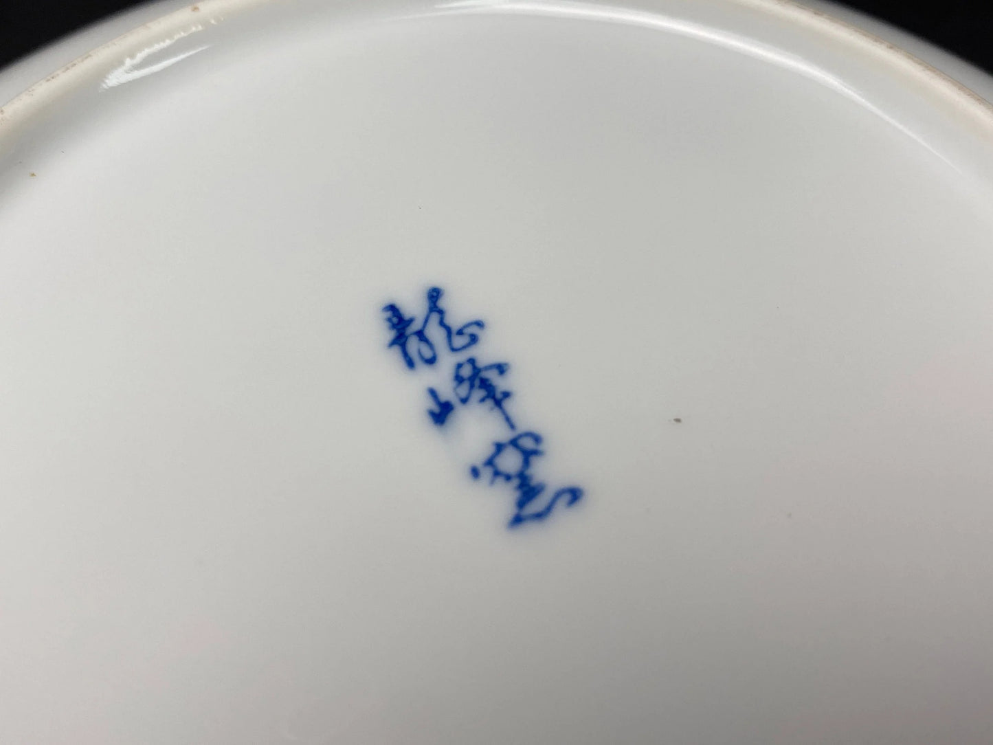 Ryuho Kiln Fish Couple Plate Blue and White 7.75"