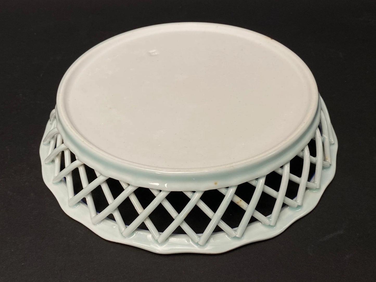 Arita yaki ware Plates Trinket by Nobuyama, W10", Japanese Confectionery Crafts Big Bowl Tableware