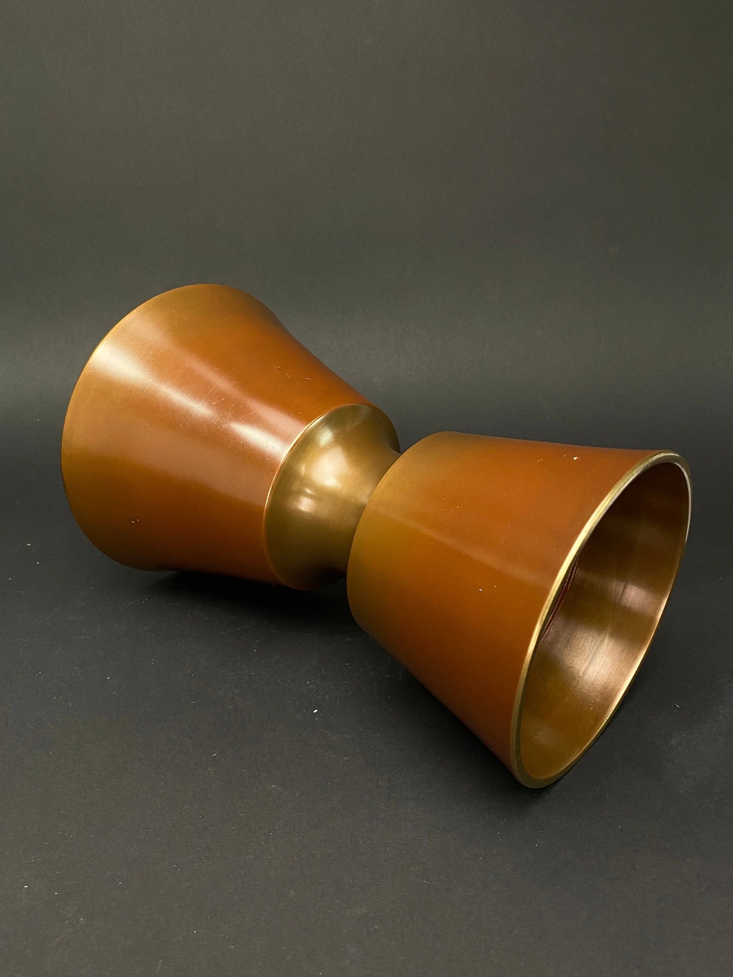 Usubata Bronze Japanese Ikebana Vase, Hourless Brass Container, Tsurukubi Ikenobo Vase, Flower Arrangement