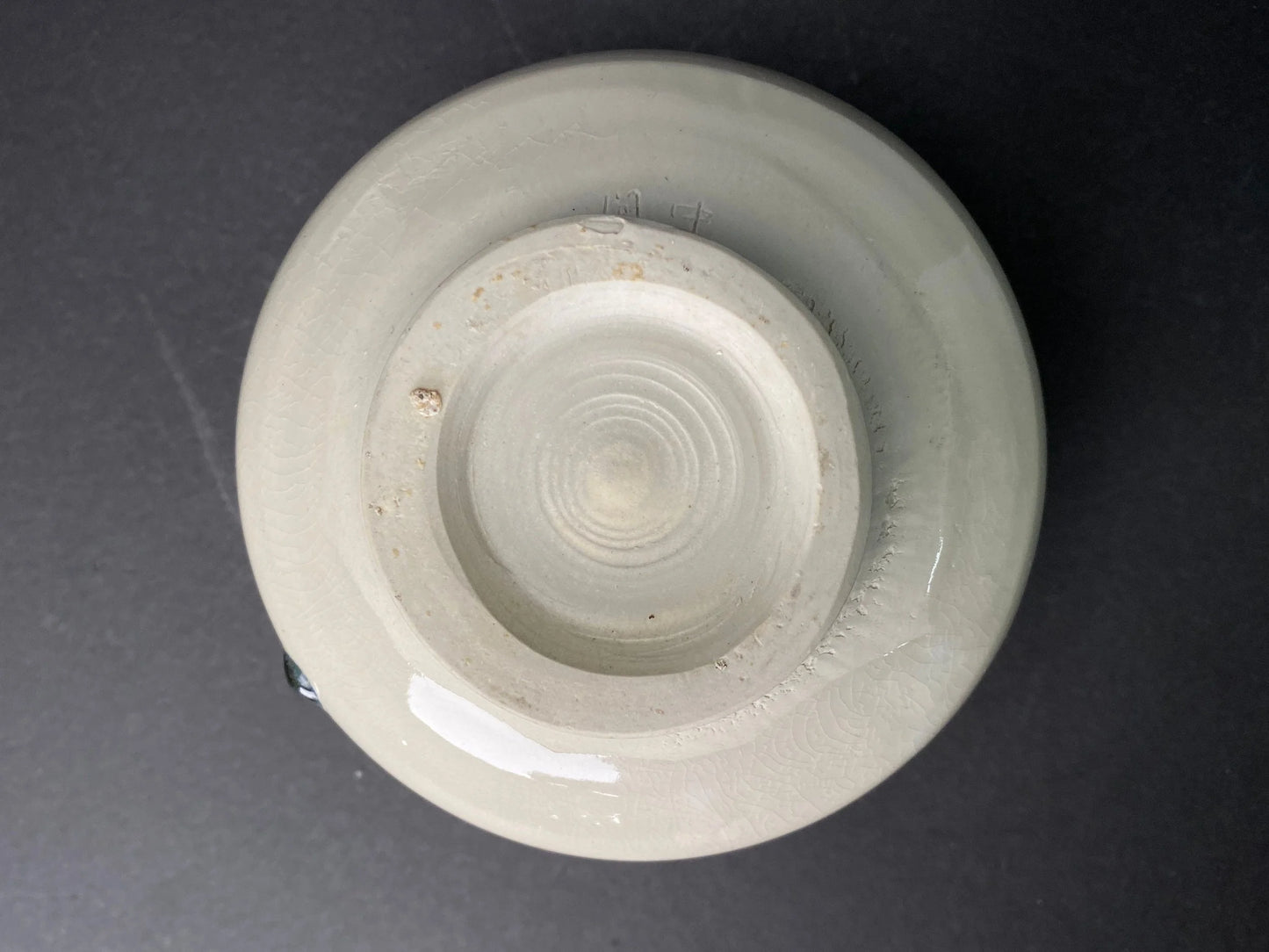 Japanese Chawan signed, Matcha Tea Bowl, Vtg Glazed heavy tea utensil, tea ceremony