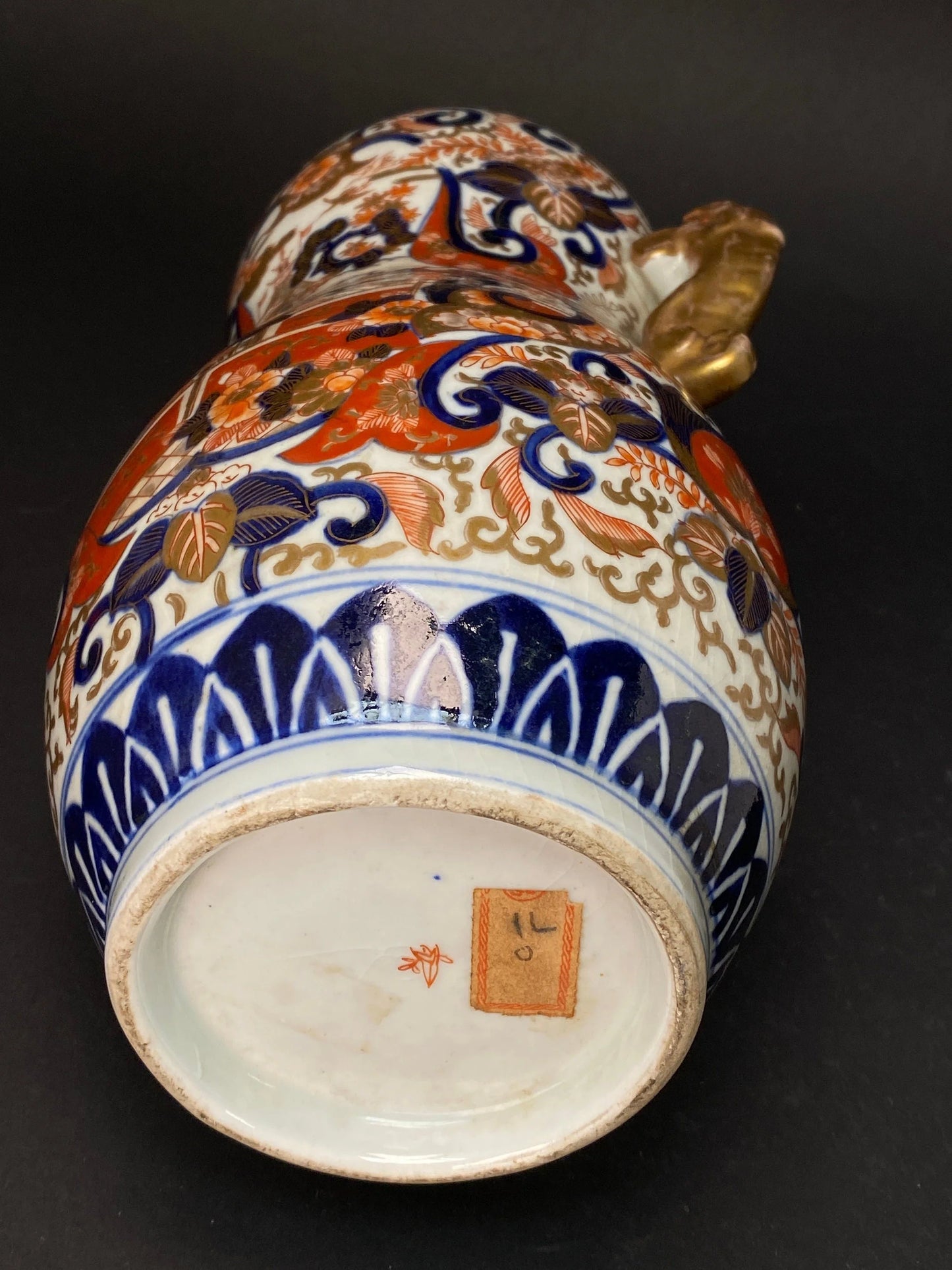 Japanese Antique Imari Vases In Gourd form, Porcelain Ikebana Flower Gorgeous Pattern, From Japan Auction
