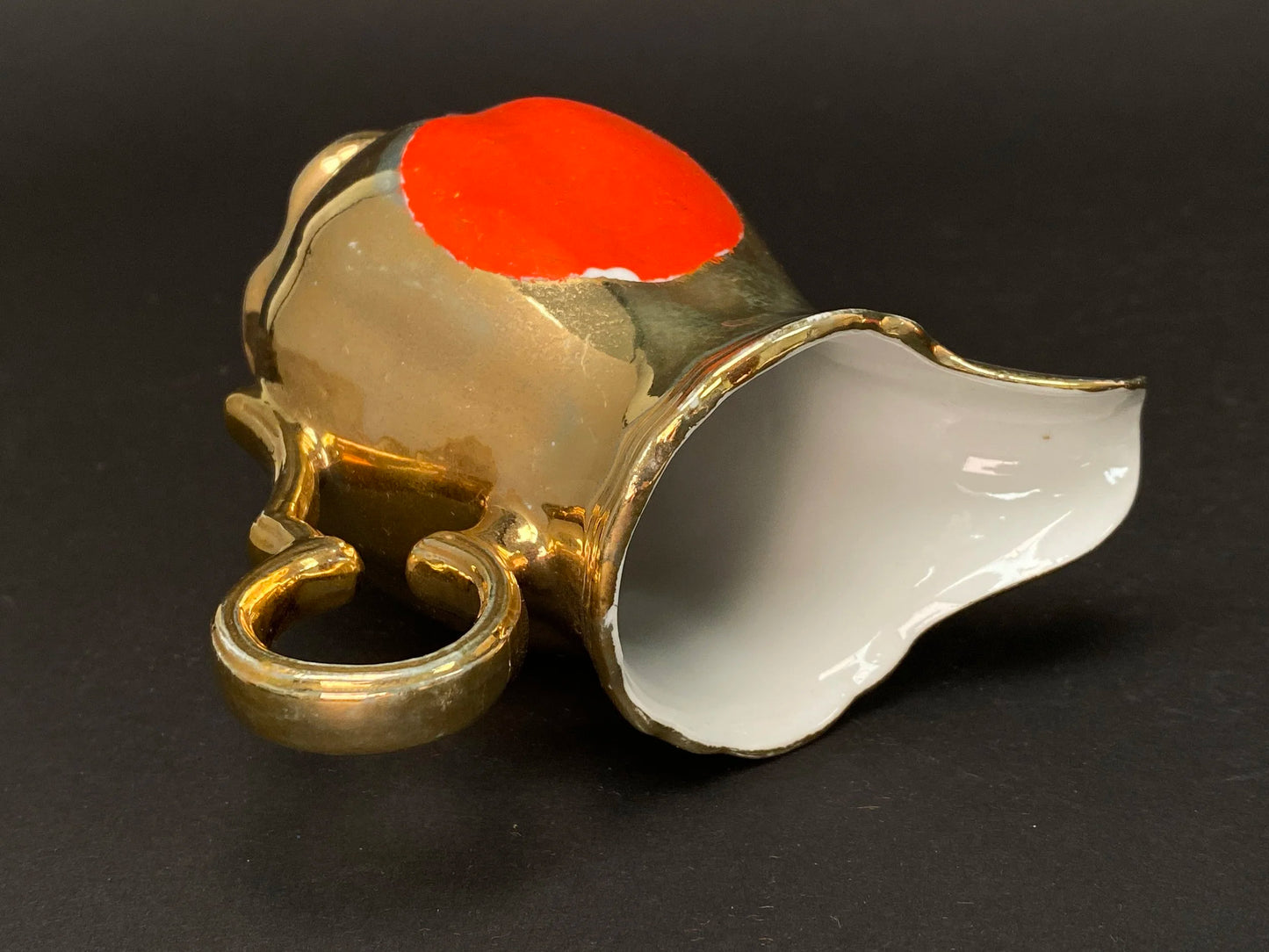 Vintage Gold & Red Creamer and Sugar Bowl Set - Made in Japan