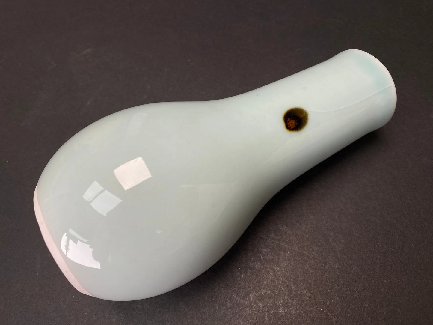 Nippon Miniature Ceramic Greenish white Vase, Minimalist Pottery, Japanese slim container