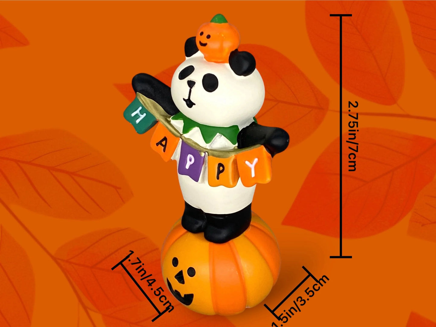 Halloween Pumpkin King Cat Ornament: Japanese Decole Concombre table Decor, black and white cats