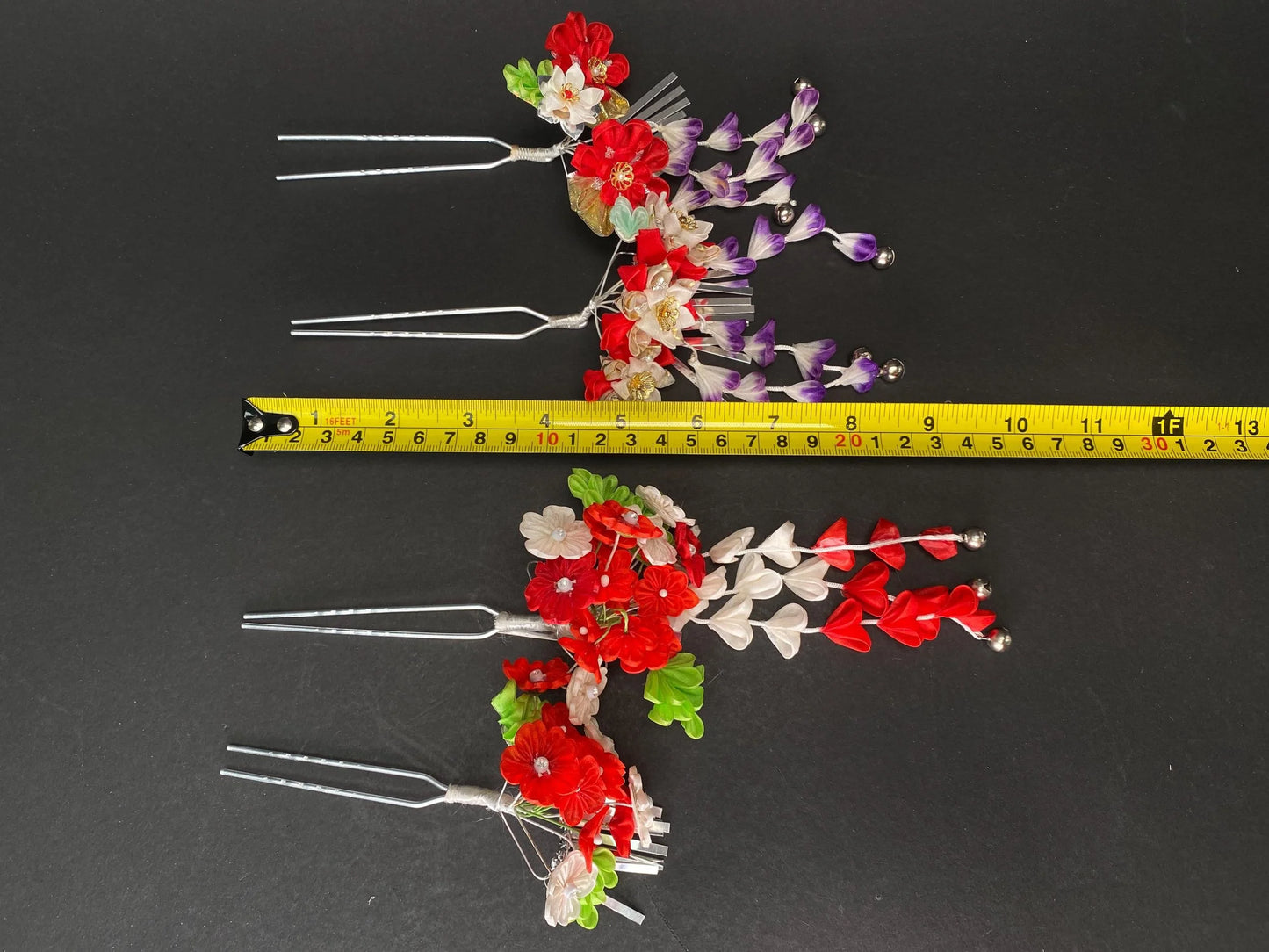 Kanzashi Geisha Hair Pin with tassel Ornaments Accessories: Hair ornament for halloween cosplay, wedding Kanzashi, Made in Japan, Unused vtg