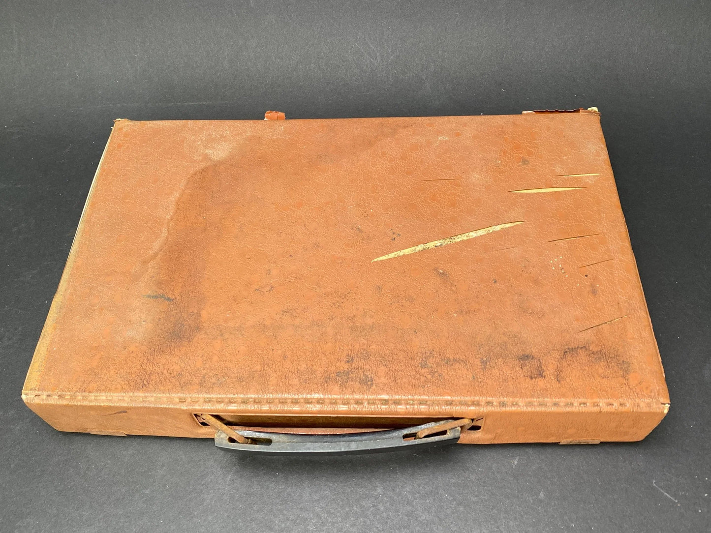 Antique Mah Jong & Bamboo Back Tile Set, with brown Case Tile, Japanese dealing game mahjong, portable box