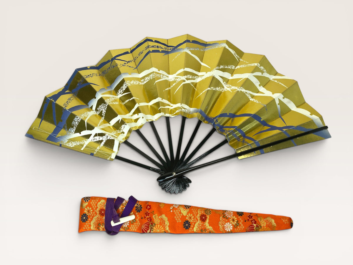 Japanese Sensu Folding Hand Fan with bag 4 Styles