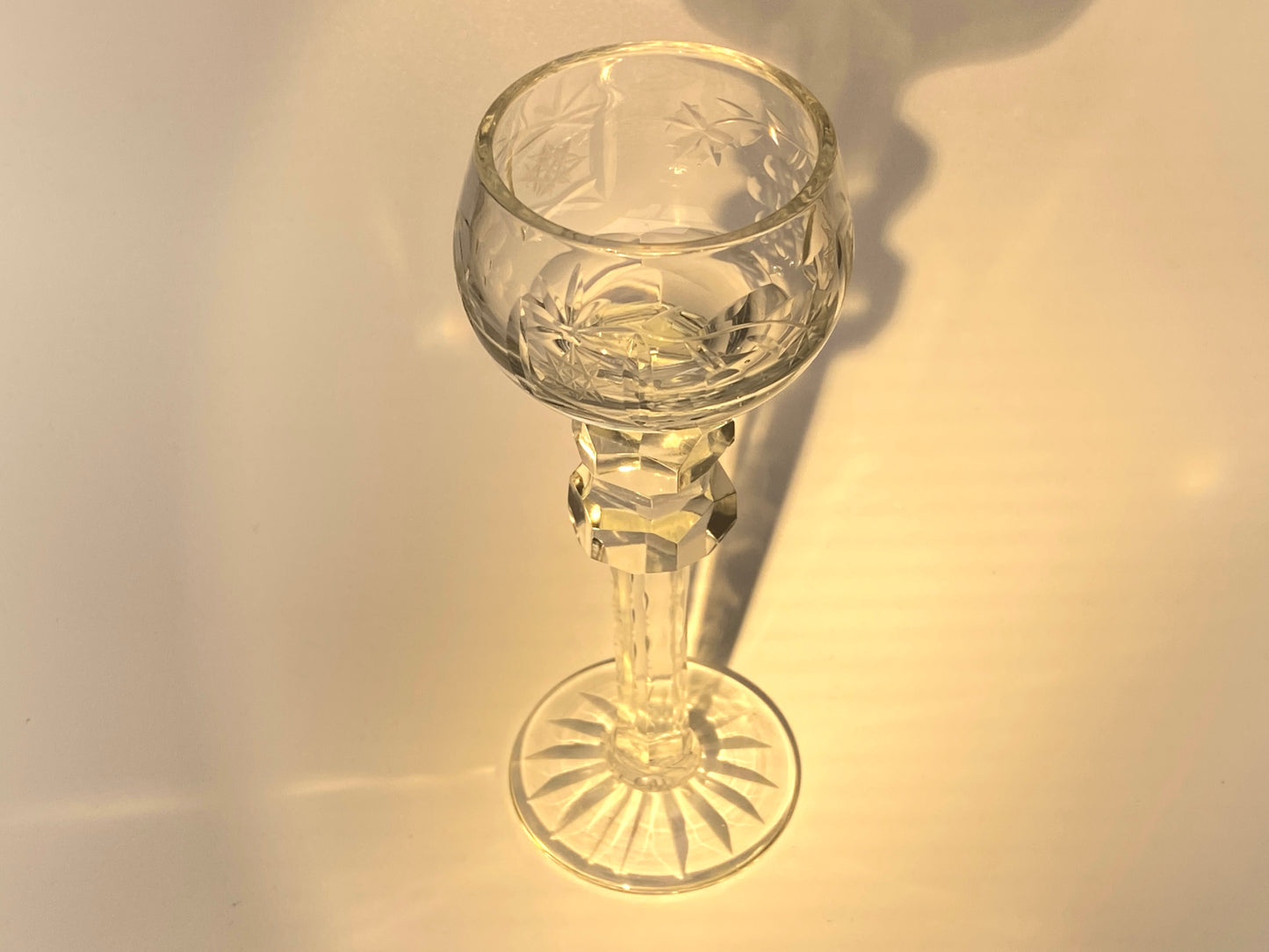 Japanese Edo Kiriko Crystal Goblets, Vintage Hand Cut to Clear Crystal Wine Glasses, Harlequin Set, Colored Overlay
