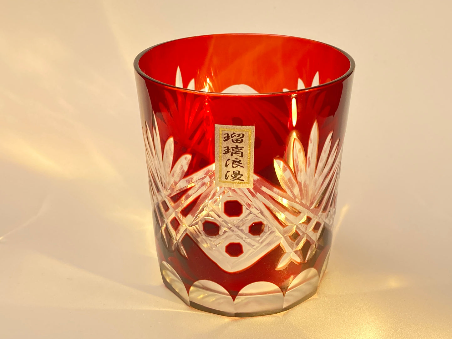 Ruri Roman Edo Kiriko Crystal Whiskey Pair