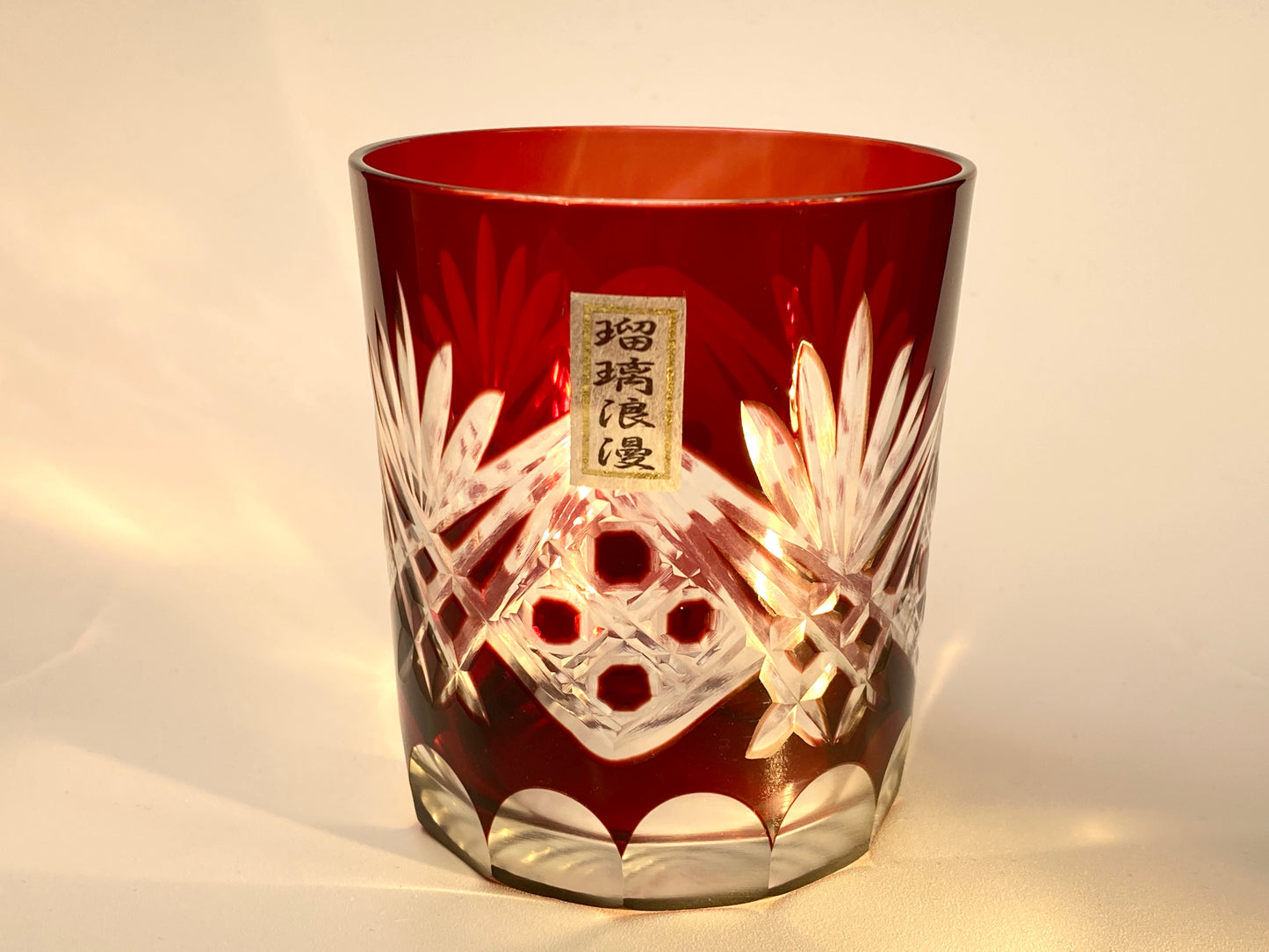 Ruri Roman Edo Kiriko Crystal Whiskey Pair