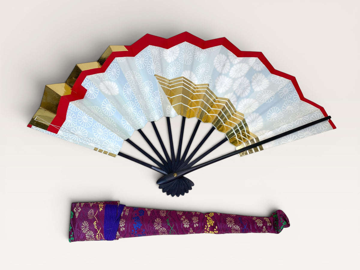 Japanese Sensu Folding Hand Fan with bag 4 Styles