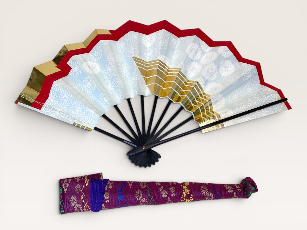 Japanese Sensu Folding Hand Fan with bag 4 Styles