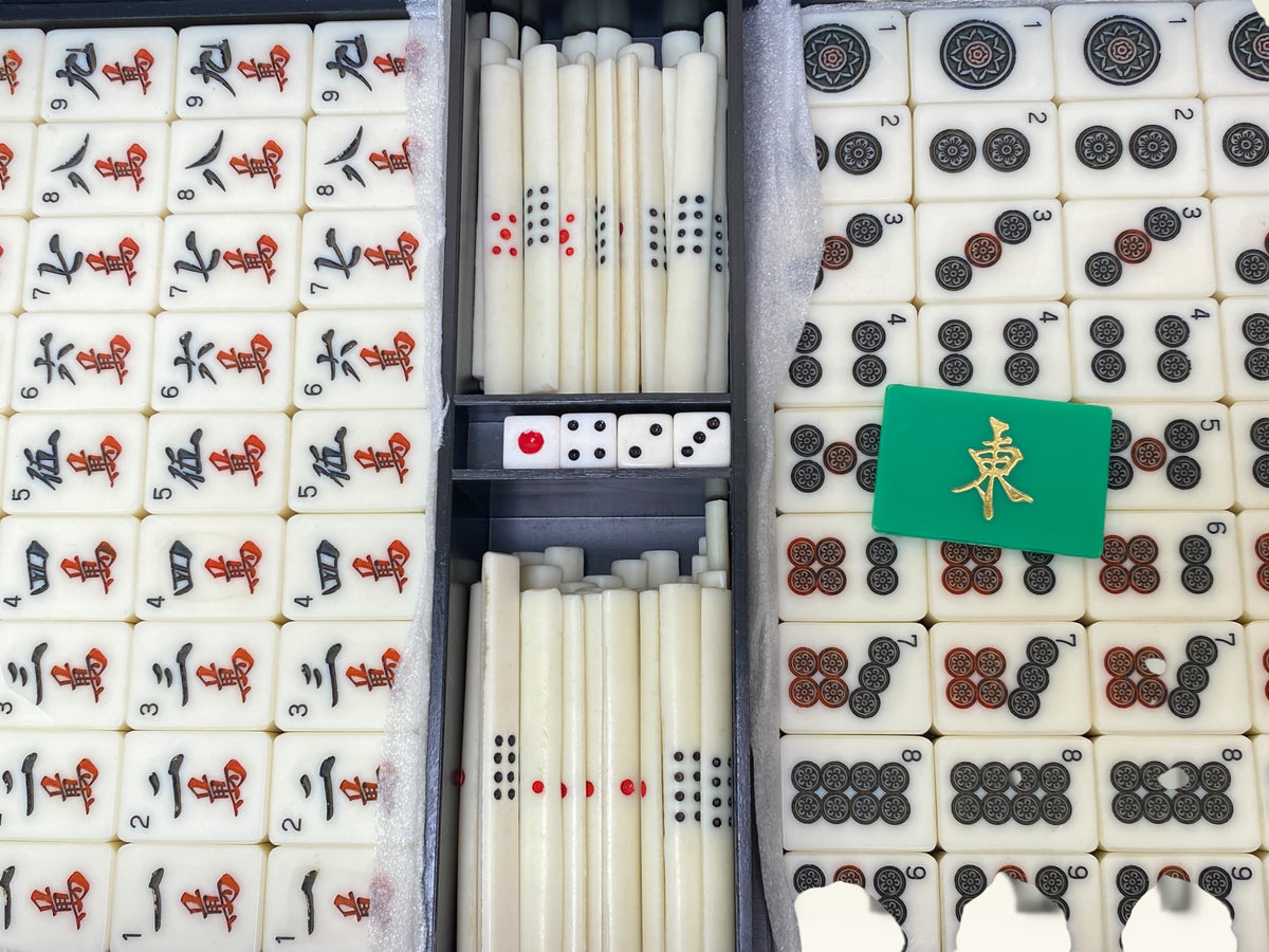 Bamboo Back Mahjong Set English Mark