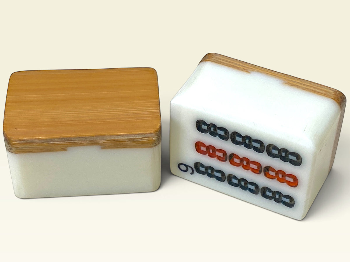 Bamboo Back Mahjong Set English Mark