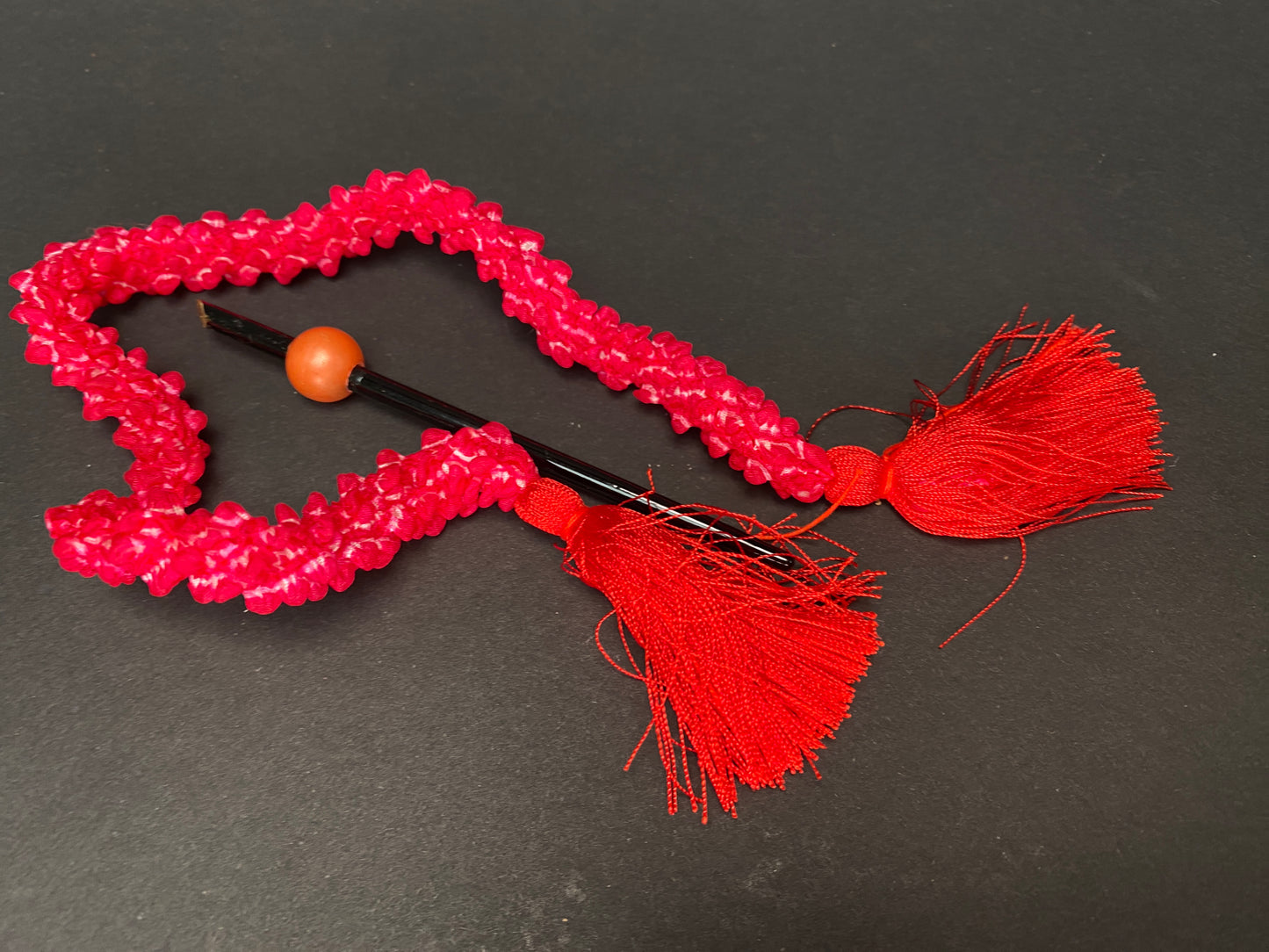 Tama Kanzashi Orange Hair Stick, Kimono Geisha Hair Stick, hair ornament, colorful Tama, Wood Tama, hair set