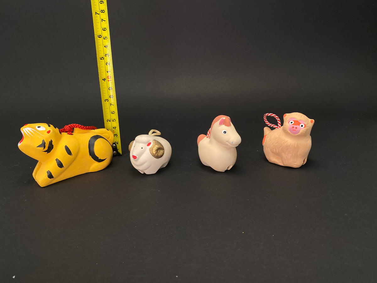 Japanese Zodiac Clay Bell Figurines 4 Options