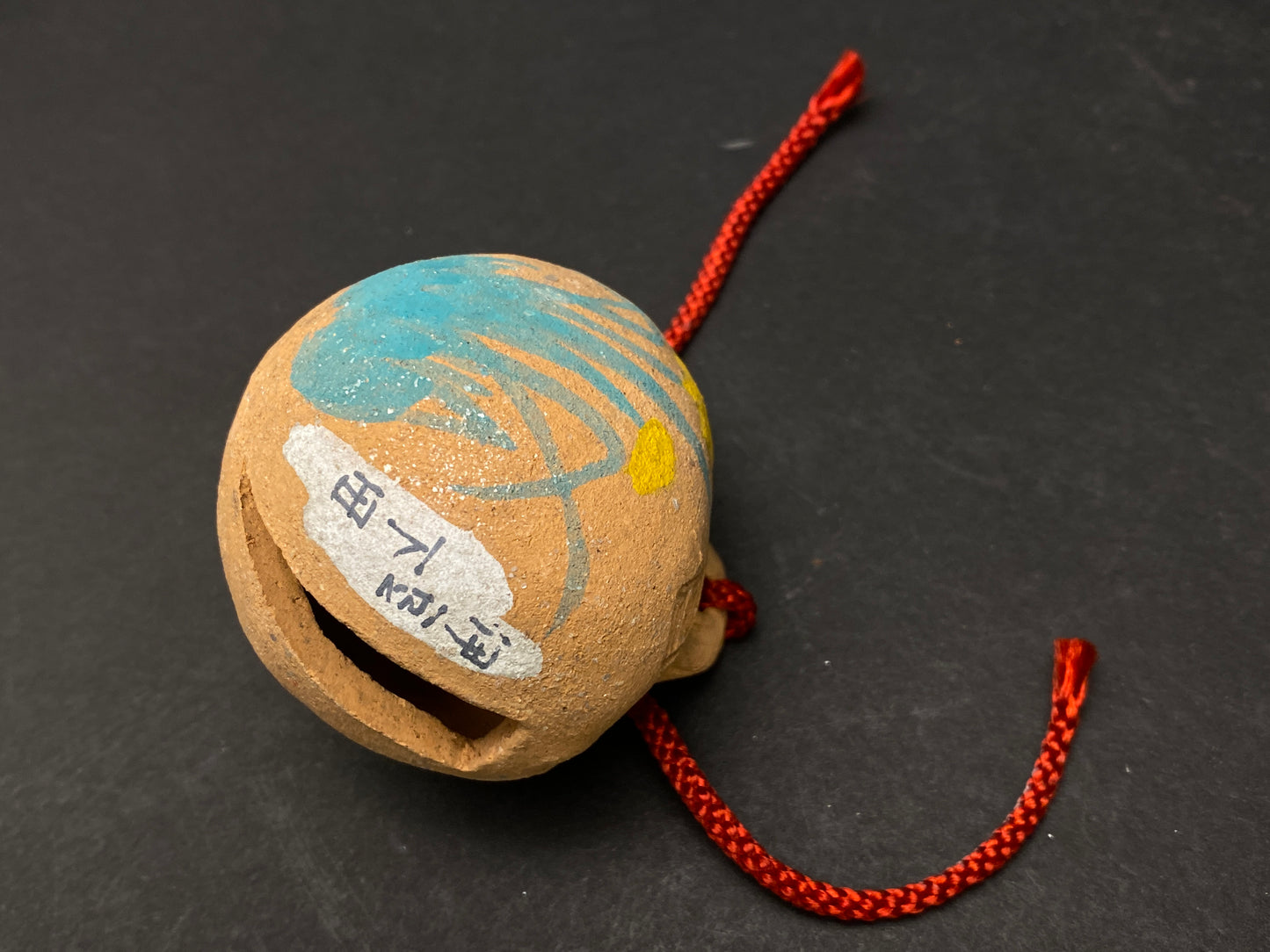 Japanese Clay Bell Vtg Dorei, Ceramic Doll, Iron hand Bell, Zodiac Animal, Ceramic Dorei, Holiday ornament