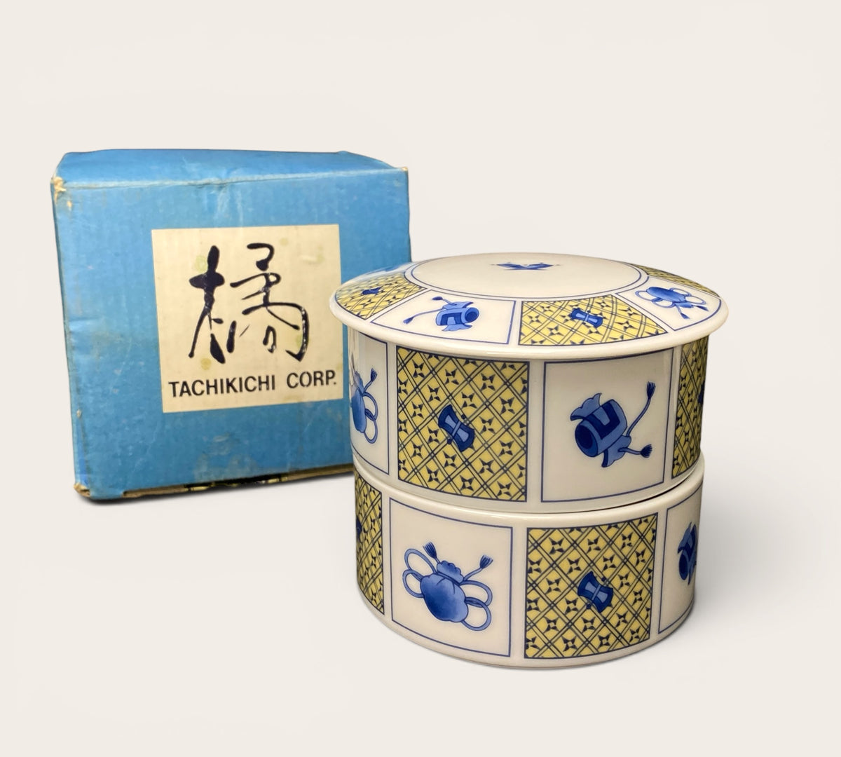 Tachikichi 2-Layer Porcelain Lucky Container