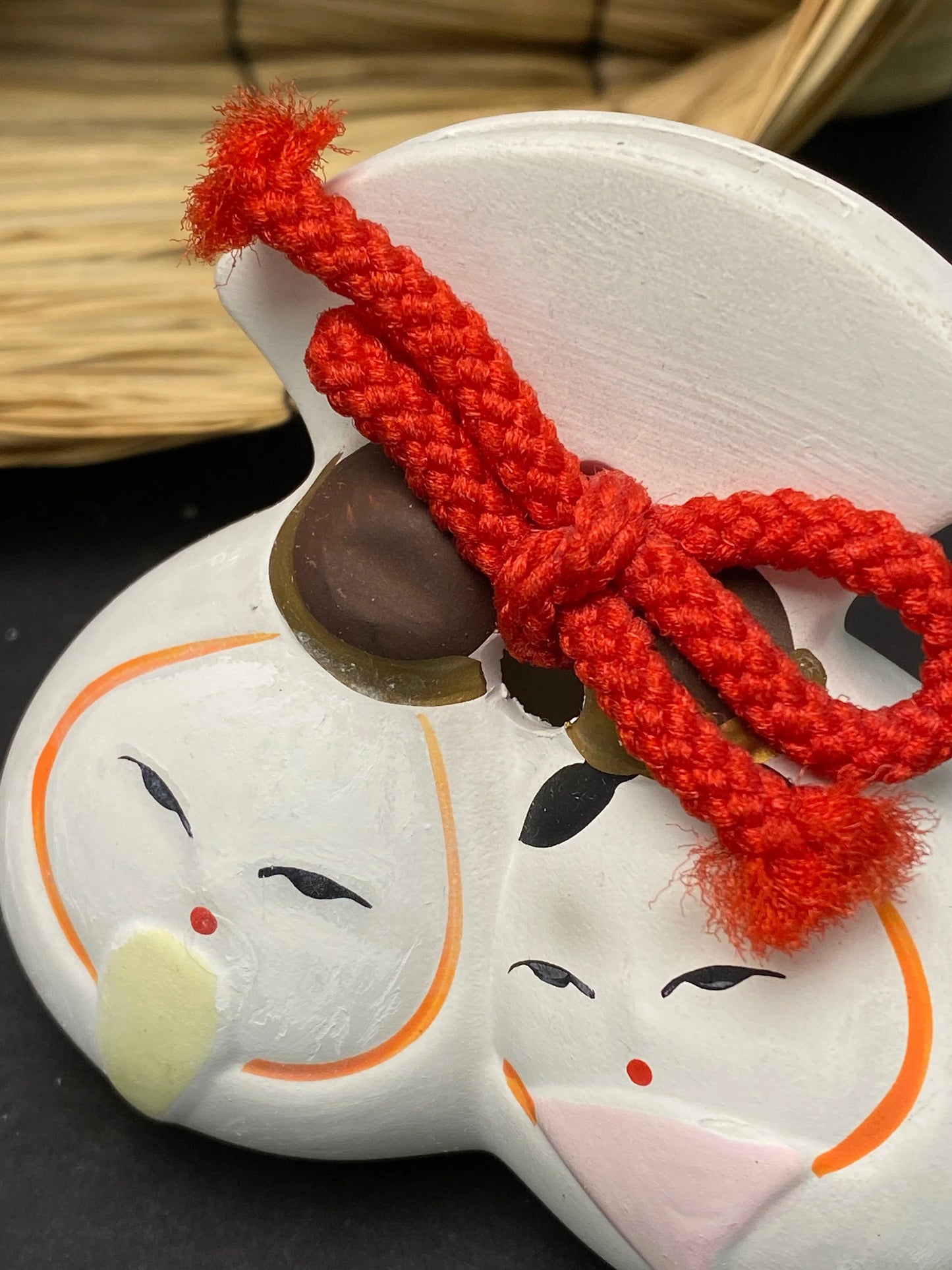 Japanese Dorei Clay Bell Hina Doll Couple Set