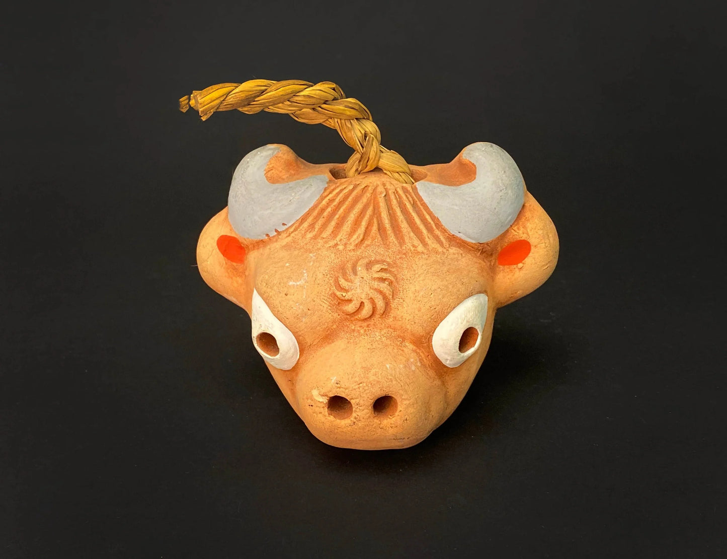 Japanese Zodiac Clay Bell, Vtg Dorei Ceramic Doll, Hina Doll, Ceramic ornament
