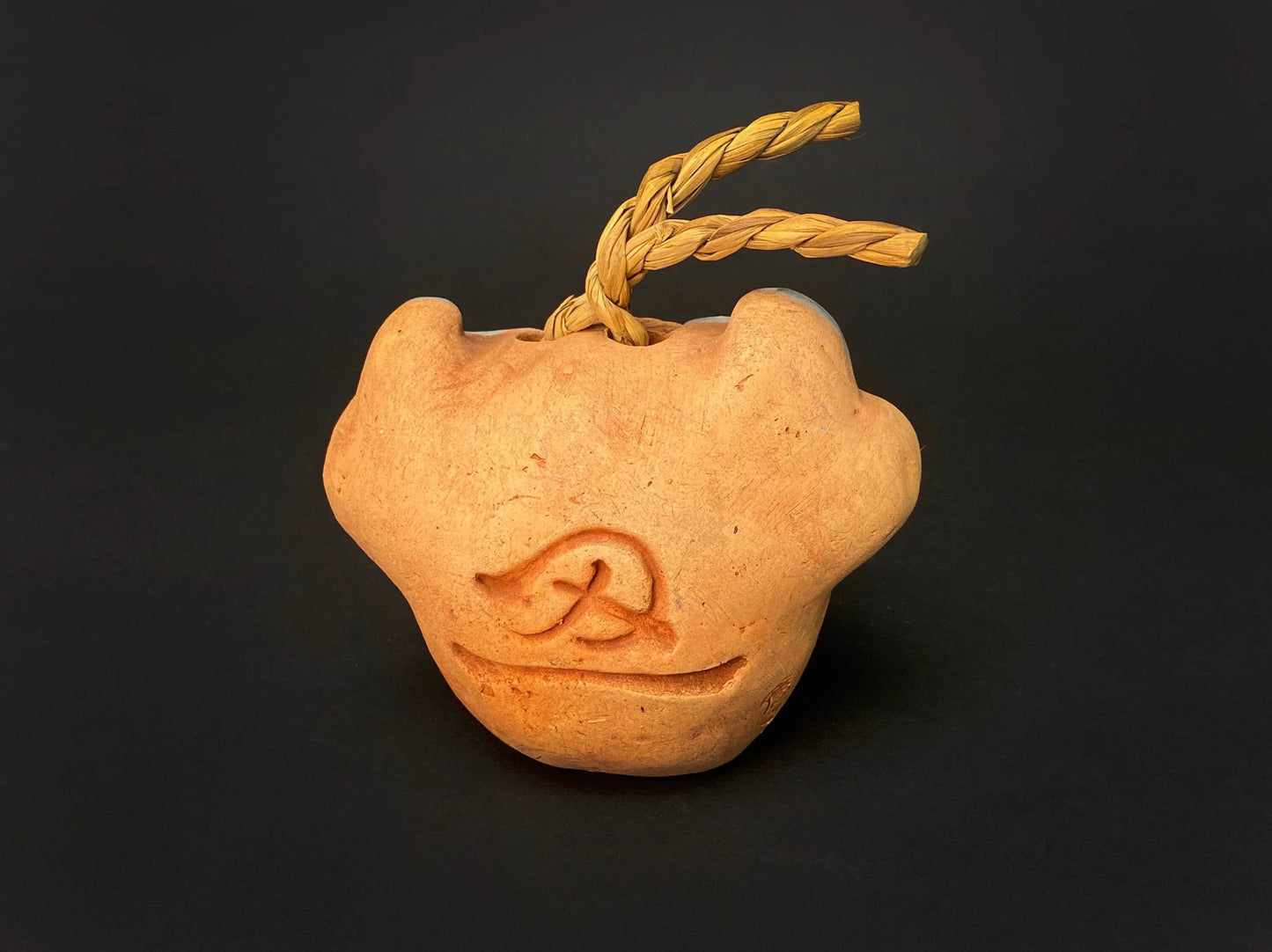 Japanese Zodiac Clay Bell, Vtg Dorei Ceramic Doll, Hina Doll, Ceramic ornament