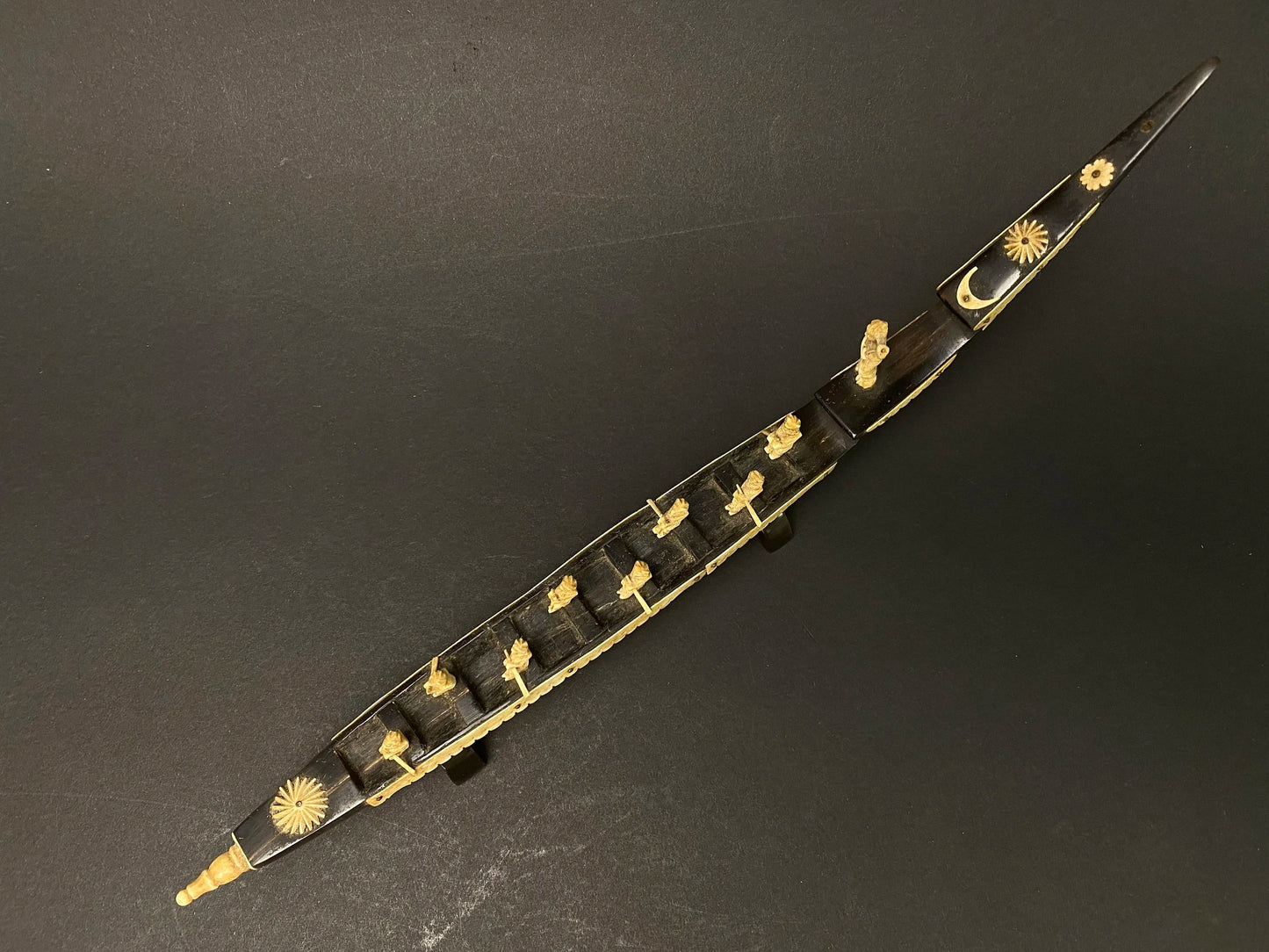 Japanese Dragon Boat, Sail Boat, Animal Horn, Gondola design, hand crafted Dragon Boat, Fork Art