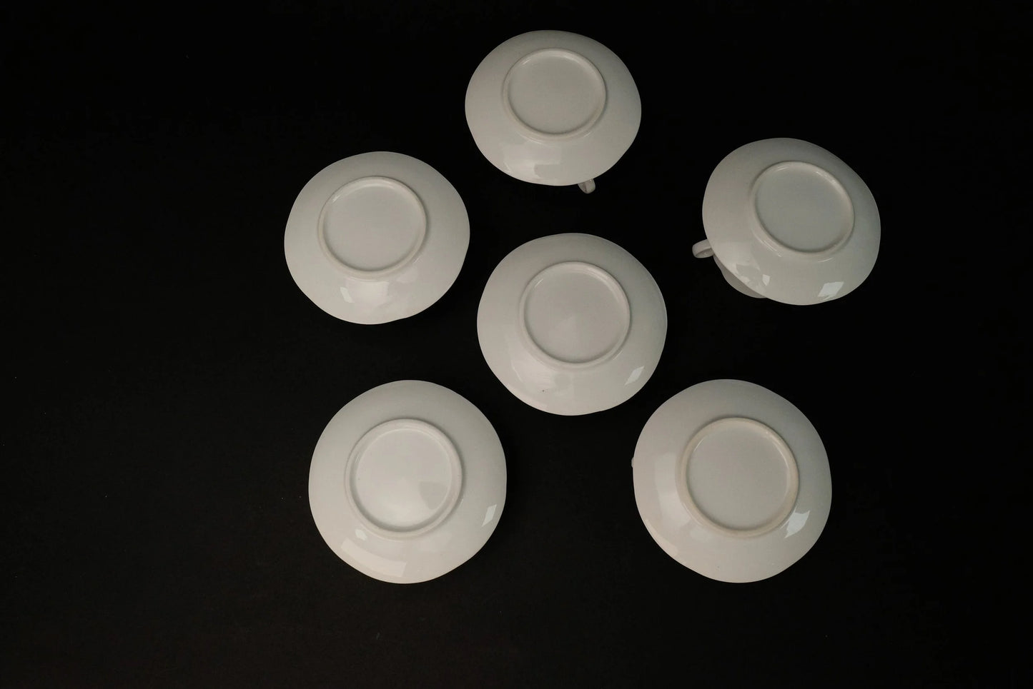 Japanese 6pcs cups set, Milk White Cafe Cups and Saucers, Cup & Saucer, Made in Japan, Espresso cup set, vintage coffee set