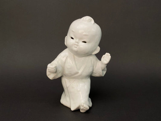 Japanese Vintage White Art Porcelain Kid Doll Vtg, Figurine table Ornament