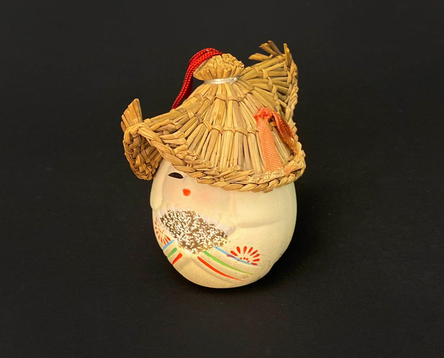 Japanese Zodiac Clay Bell, Vtg Dorei Ceramic Doll, Hina Doll, Ceramic ornament