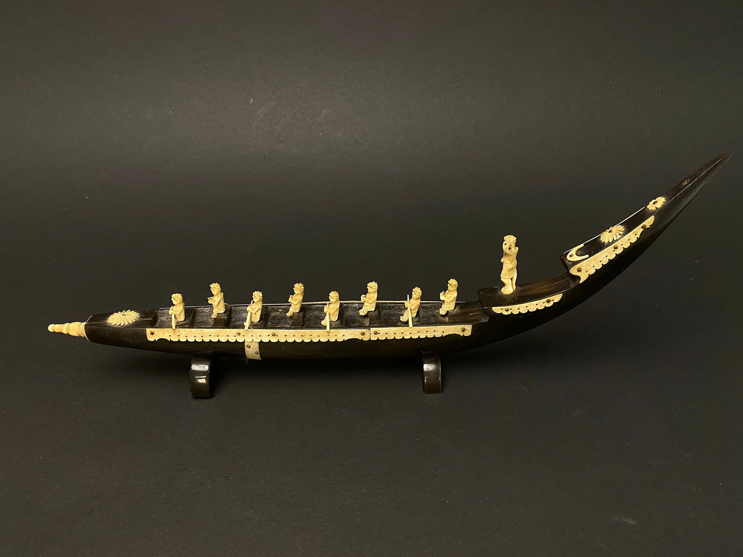 Japanese Dragon Boat, Sail Boat, Animal Horn, Gondola design, hand crafted Dragon Boat, Fork Art