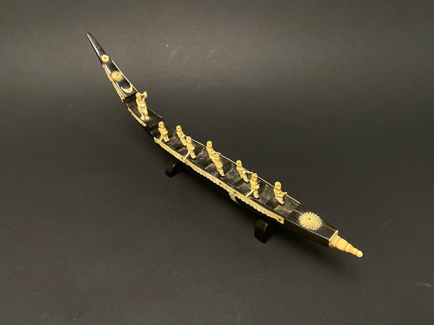 Japanese Dragon Boat, Sail Boat, Animal Horn, Gondola design, hand crafted Dragon Boat, Fork Art