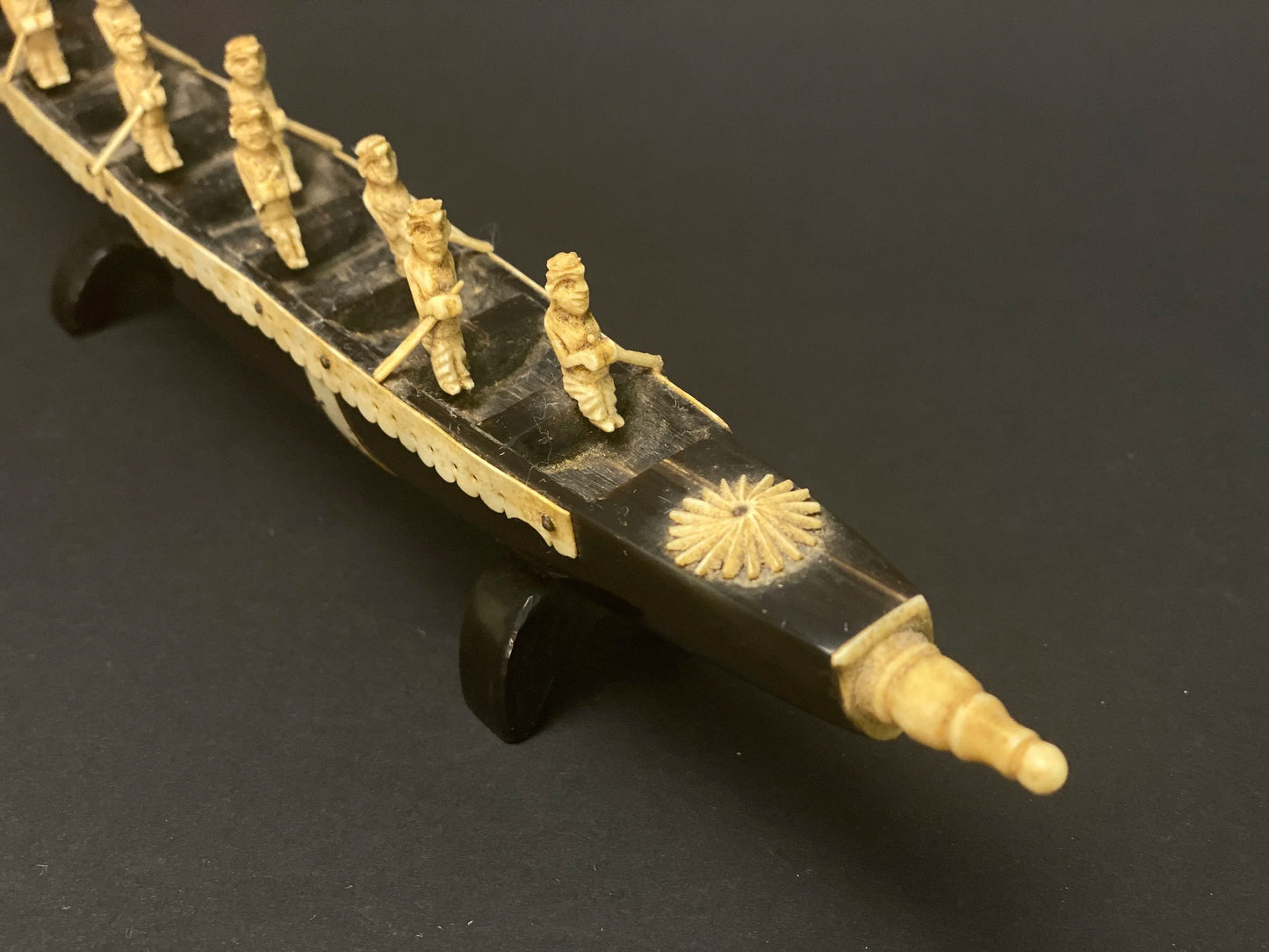 Japanese Dragon Boat, Sail Boat, Animal Horn, Gondola design, hand crafted Dragon Boat, Fork Art