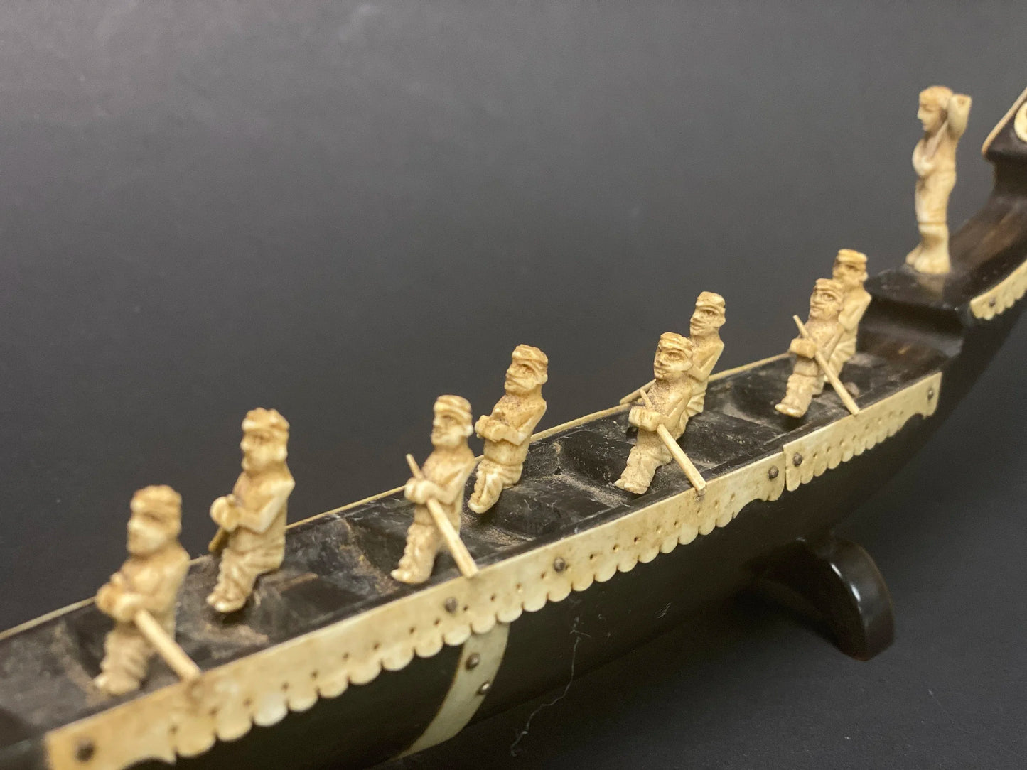 Japanese Dragon Boat, Sail Boat, Animal Horn, Gondola design, hand crafted Dragon Boat, Fork Art