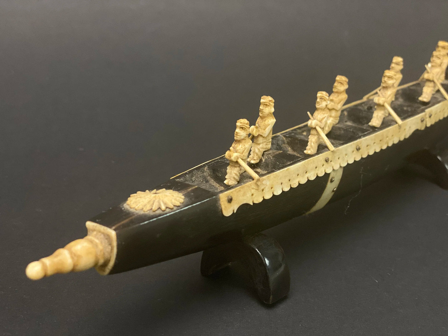Japanese Dragon Boat, Sail Boat, Animal Horn, Gondola design, hand crafted Dragon Boat, Fork Art
