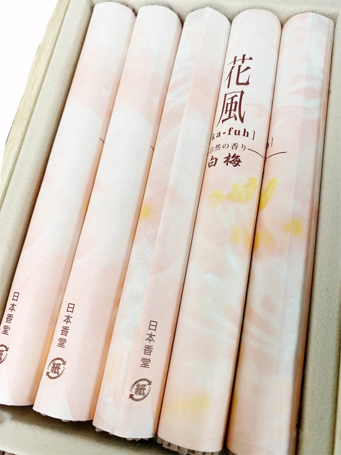 Ka-Fuh White Plum Incense, GIFT box, Scent of flower, Nippon Kodo Incense Sticks w/wood co-box, Made in Japan