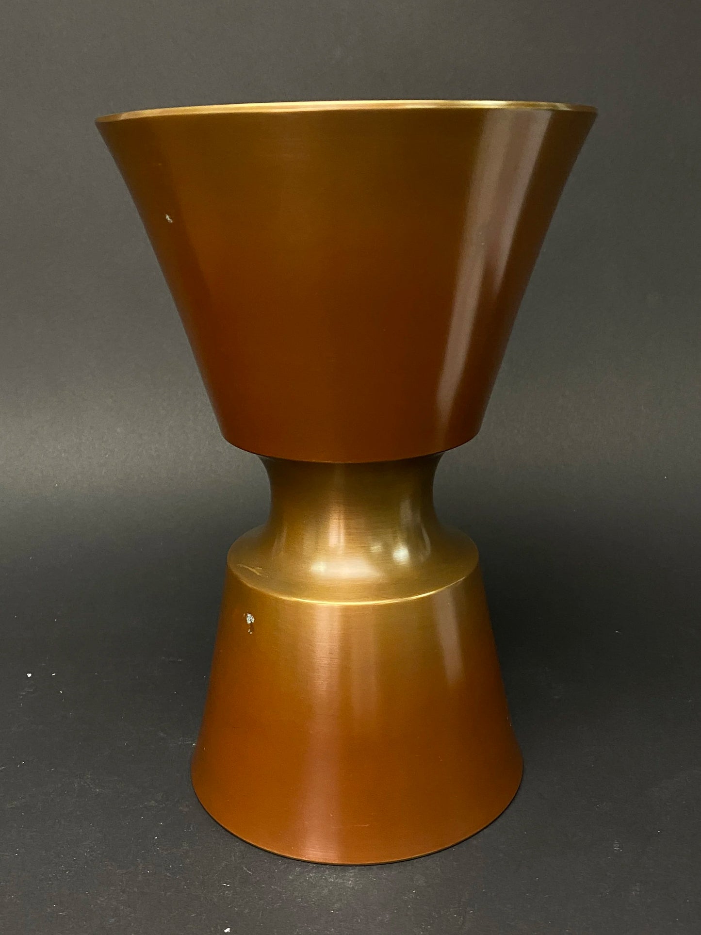 Usubata Bronze Japanese Ikebana Vase, Hourless Brass Container, Tsurukubi Ikenobo Vase, Flower Arrangement