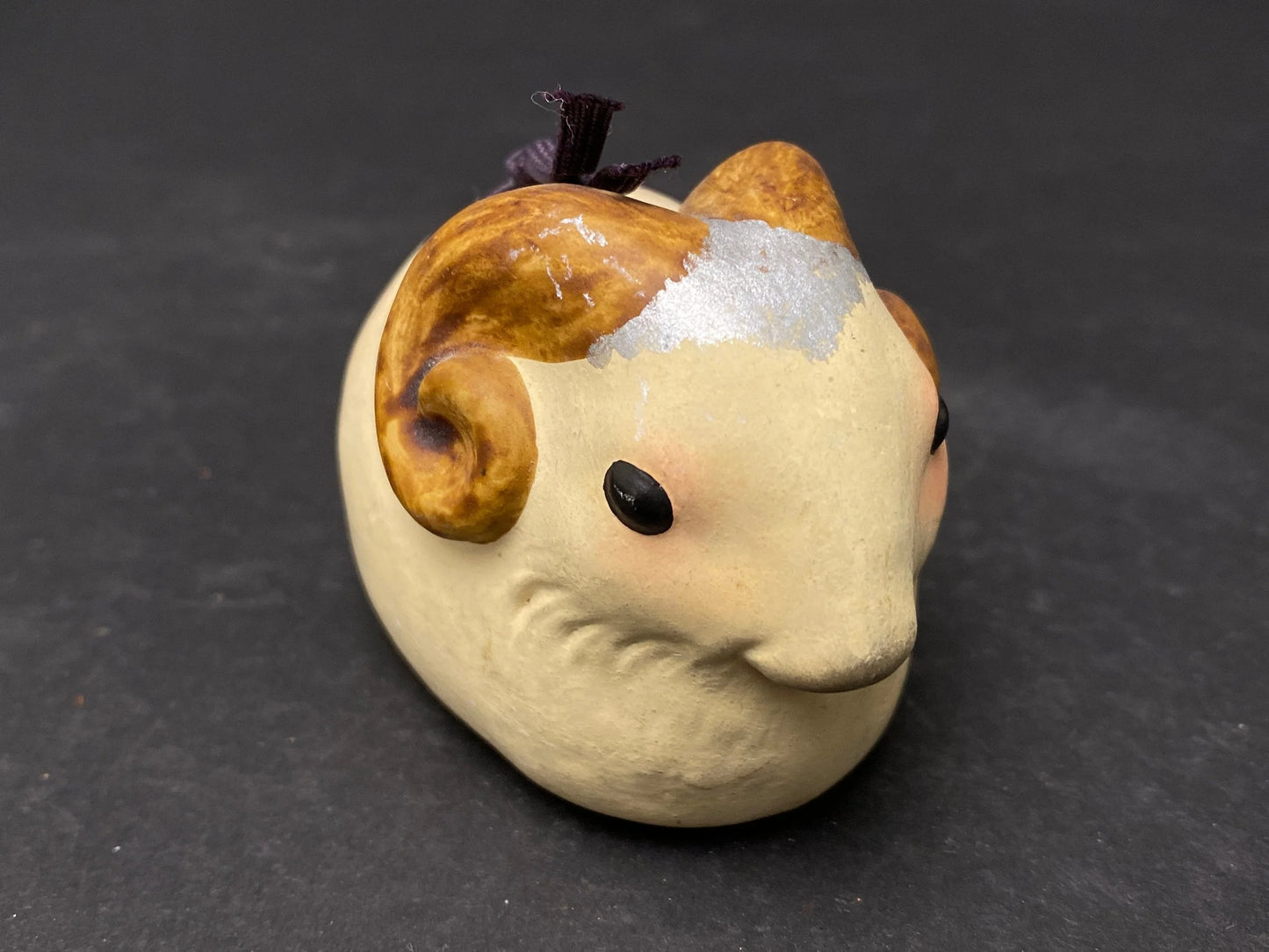 Japanese Clay Bell Vtg Dorei, Ceramic Doll, Iron hand Bell, Zodiac Animal, Ceramic Dorei, Holiday ornament