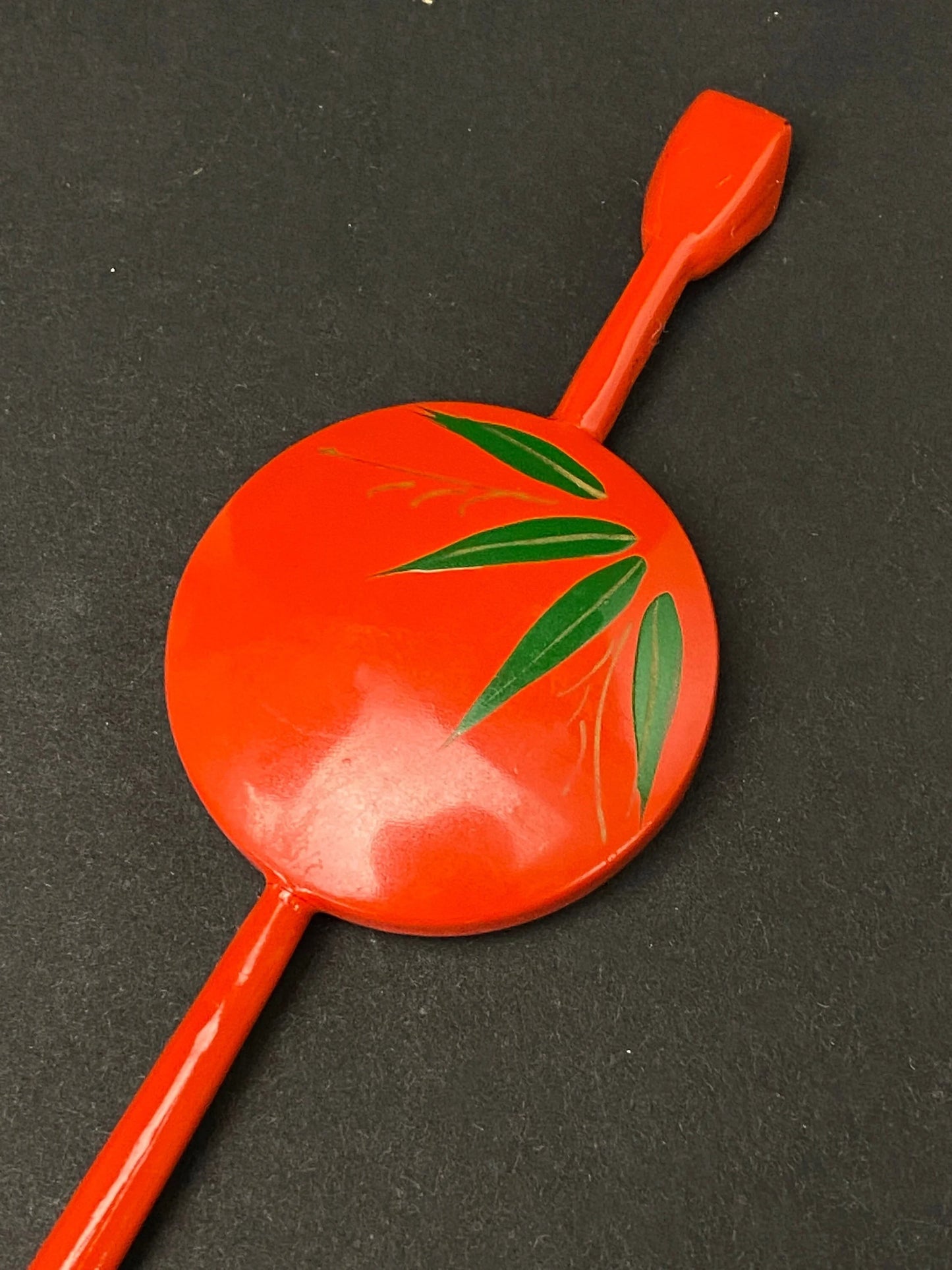 Japanese Kanzashi Set Red Gold Comb and Hair Stick