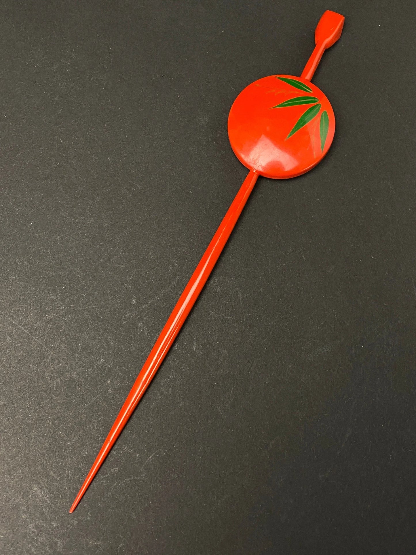Japanese Kanzashi Set Red Gold Comb and Hair Stick