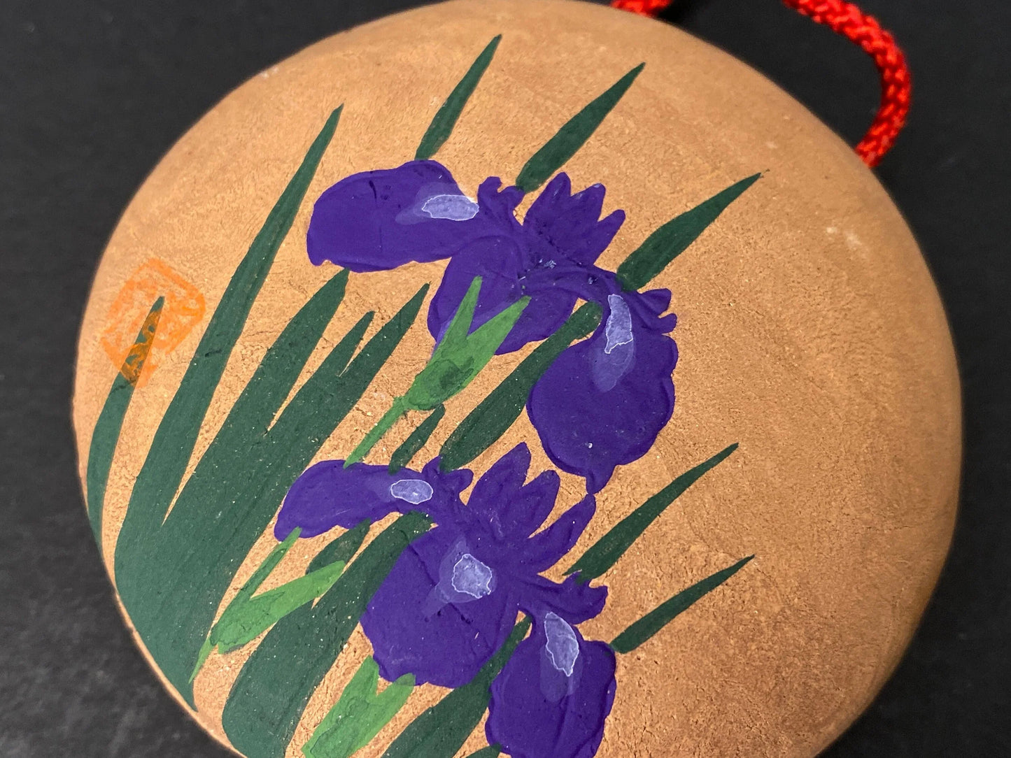 Japanese Iris Ensata Hanging Clay Bell