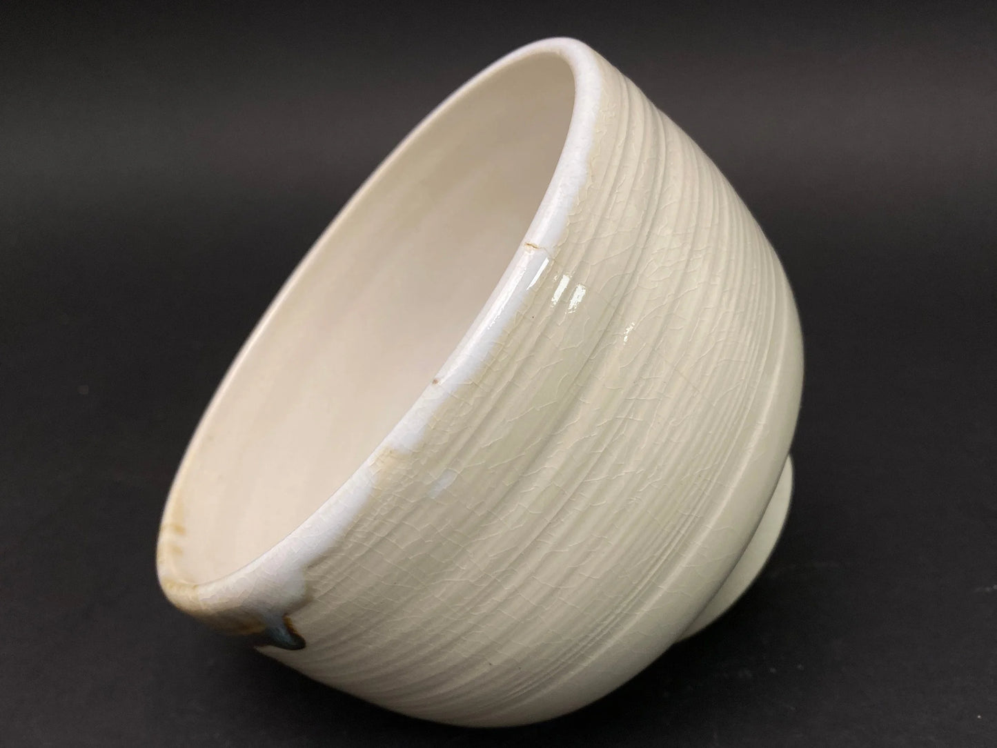 Japanese Chawan signed, Matcha Tea Bowl, Vtg Glazed heavy tea utensil, tea ceremony