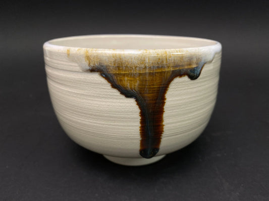 Japanese Chawan signed, Matcha Tea Bowl, Vtg Glazed heavy tea utensil, tea ceremony