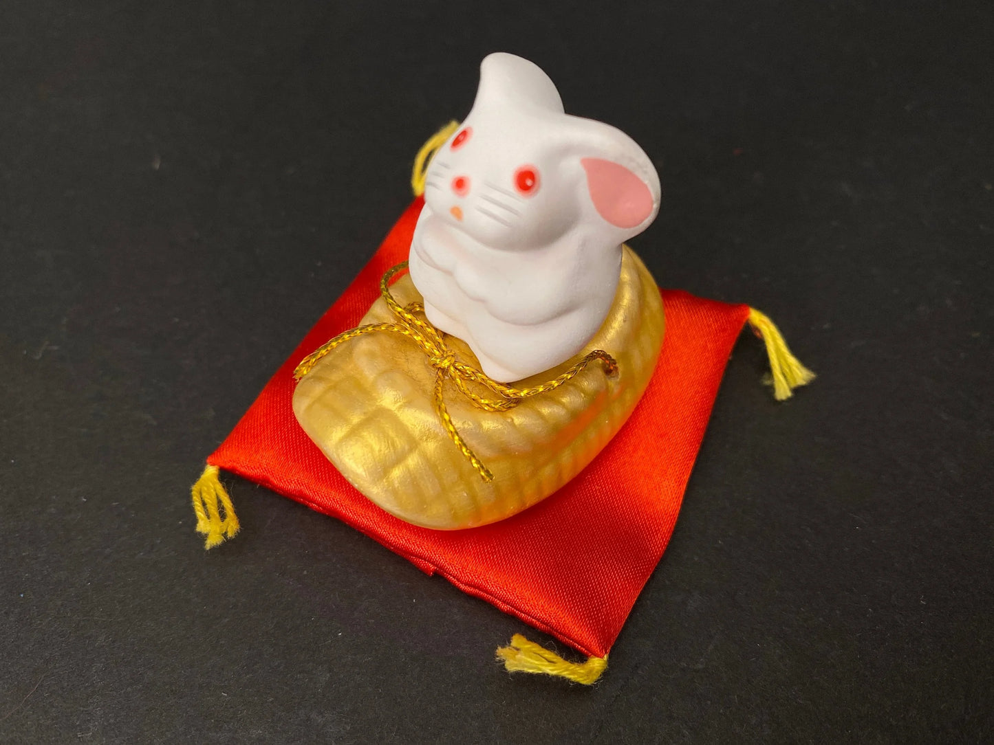 Japanese zodiac Rabbit Figurine, Napkin Holder, Rabbit Wooden Prayer Board, Year of the Rabbit Ornaments,