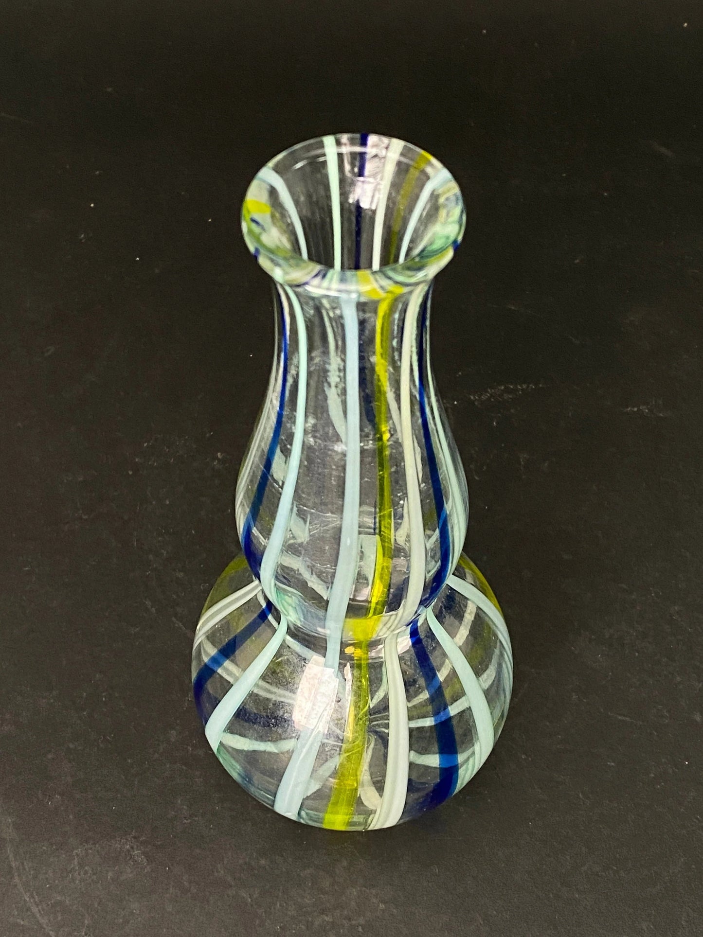 Nippon Striped Double Gourd, Glass craft, Gurgle Bubble Genie Bottle, Japanese Vase Stripe Pattern