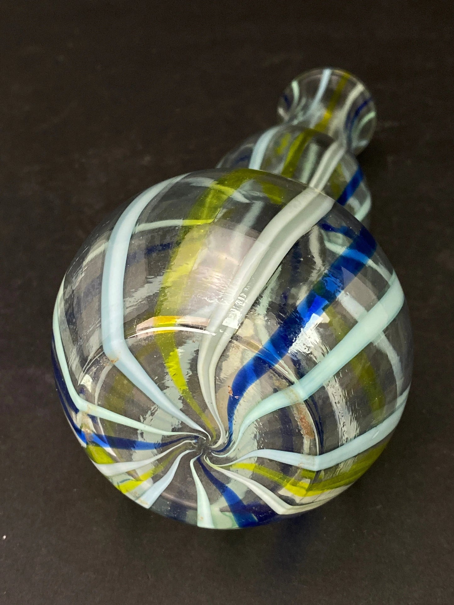Nippon Striped Double Gourd, Glass craft, Gurgle Bubble Genie Bottle, Japanese Vase Stripe Pattern