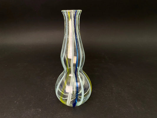 Nippon Striped Double Gourd, Glass craft, Gurgle Bubble Genie Bottle, Japanese Vase Stripe Pattern