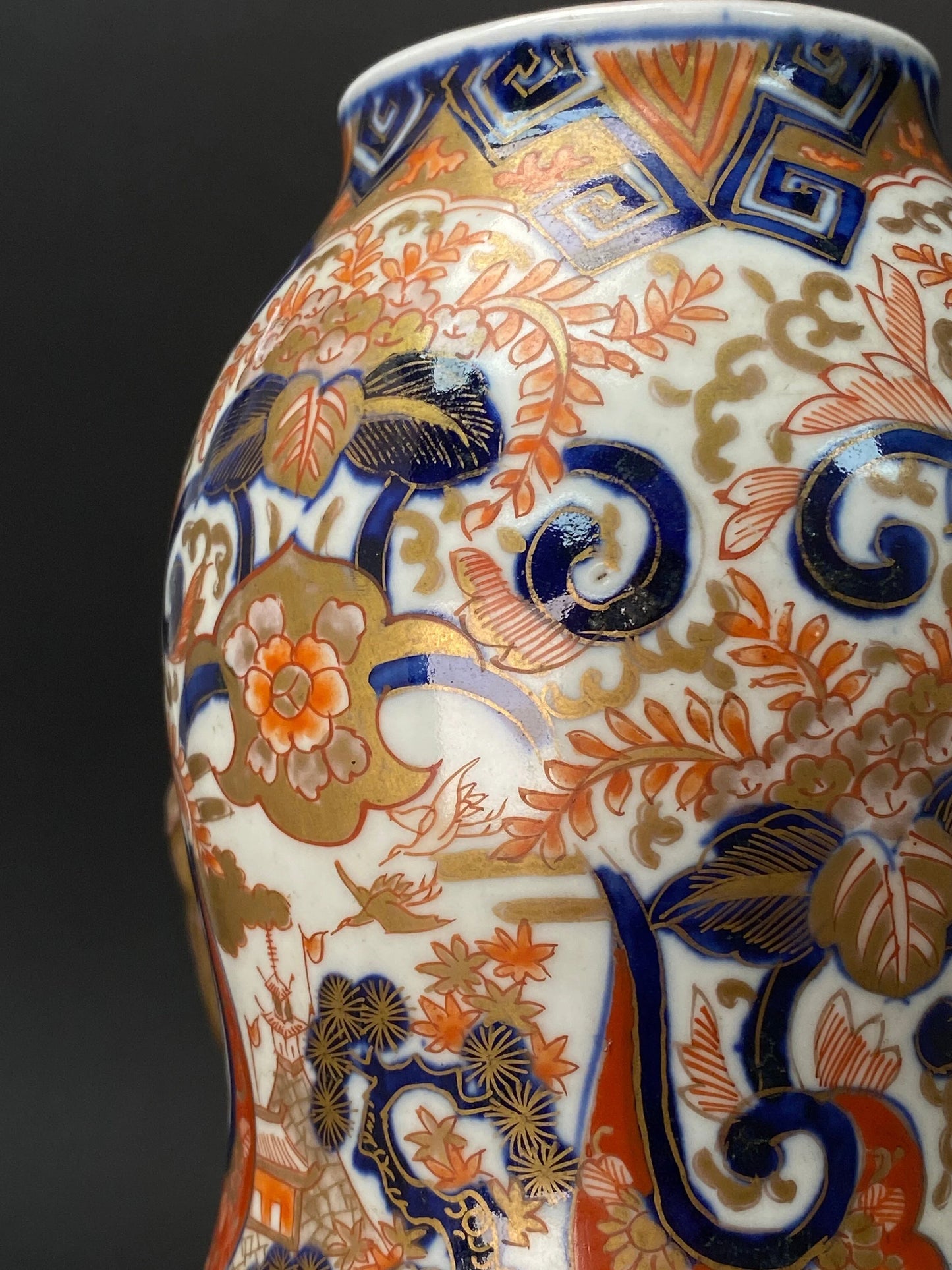 Japanese Antique Imari Vases In Gourd form, Porcelain Ikebana Flower Gorgeous Pattern, From Japan Auction
