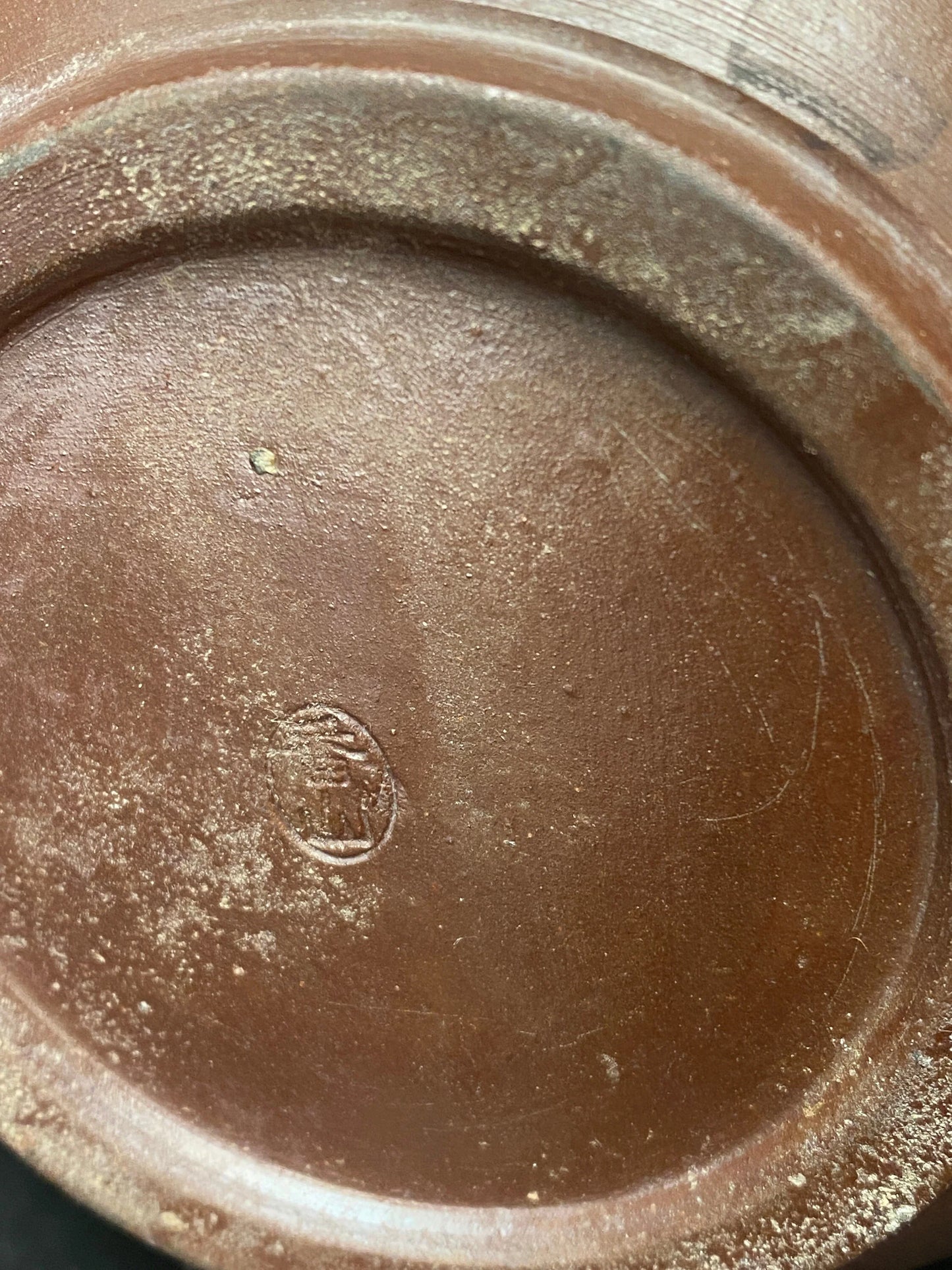 KINTSUGI Bizen ware yaki Big Kensui with lid, Kozan kiln H6" Japanese Art Work Pottery, lidded Pot w/Stamp