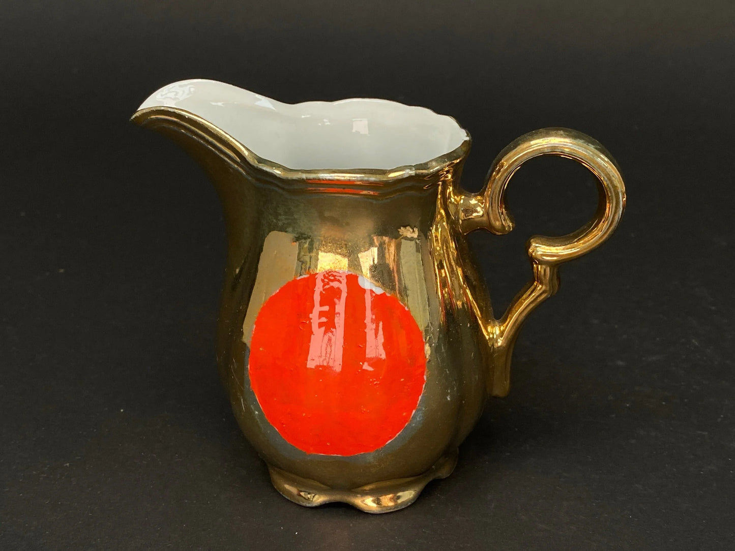 Vintage Gold & Red Creamer and Sugar Bowl Set - Made in Japan